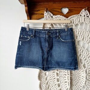 American Eagle Outfitters Y2K Dark Blue Denim Micro Mini Skirt 6